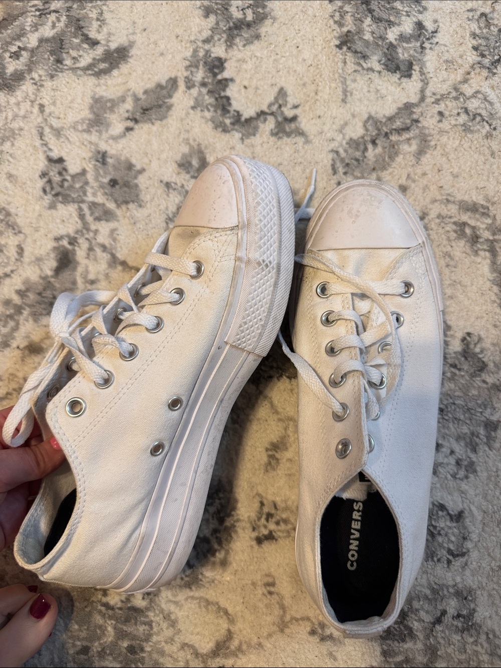 Converse White Low Top Canvas Sneakers